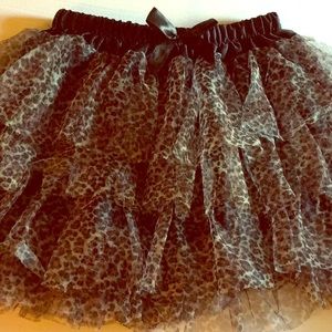 Hot topic leopard print mini skirt with black bow